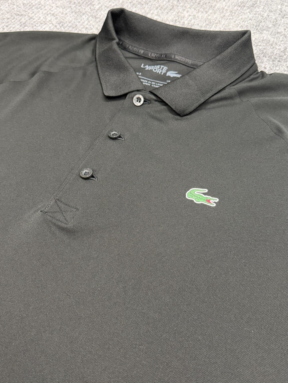 Lacoste Sport Polo Shirt Mens FR 8 US 3XL Black Ultra Dry Croc Logo Performance